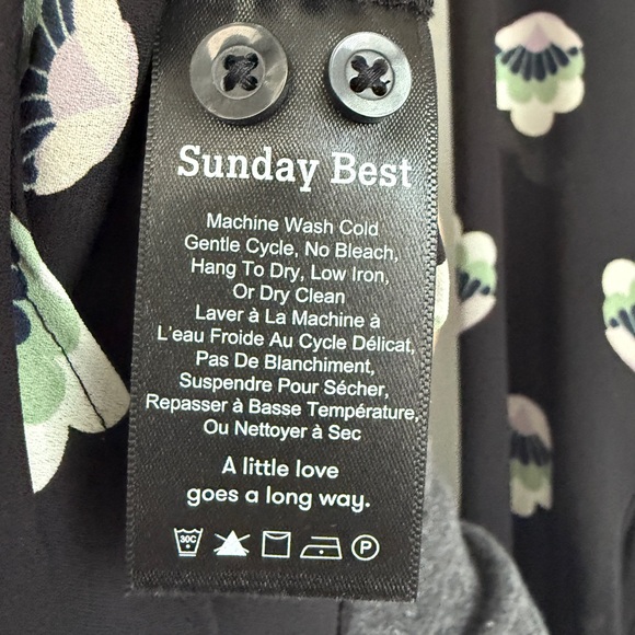 Rebecca Taylor Black Floral Blouse - Picture 5 of 9